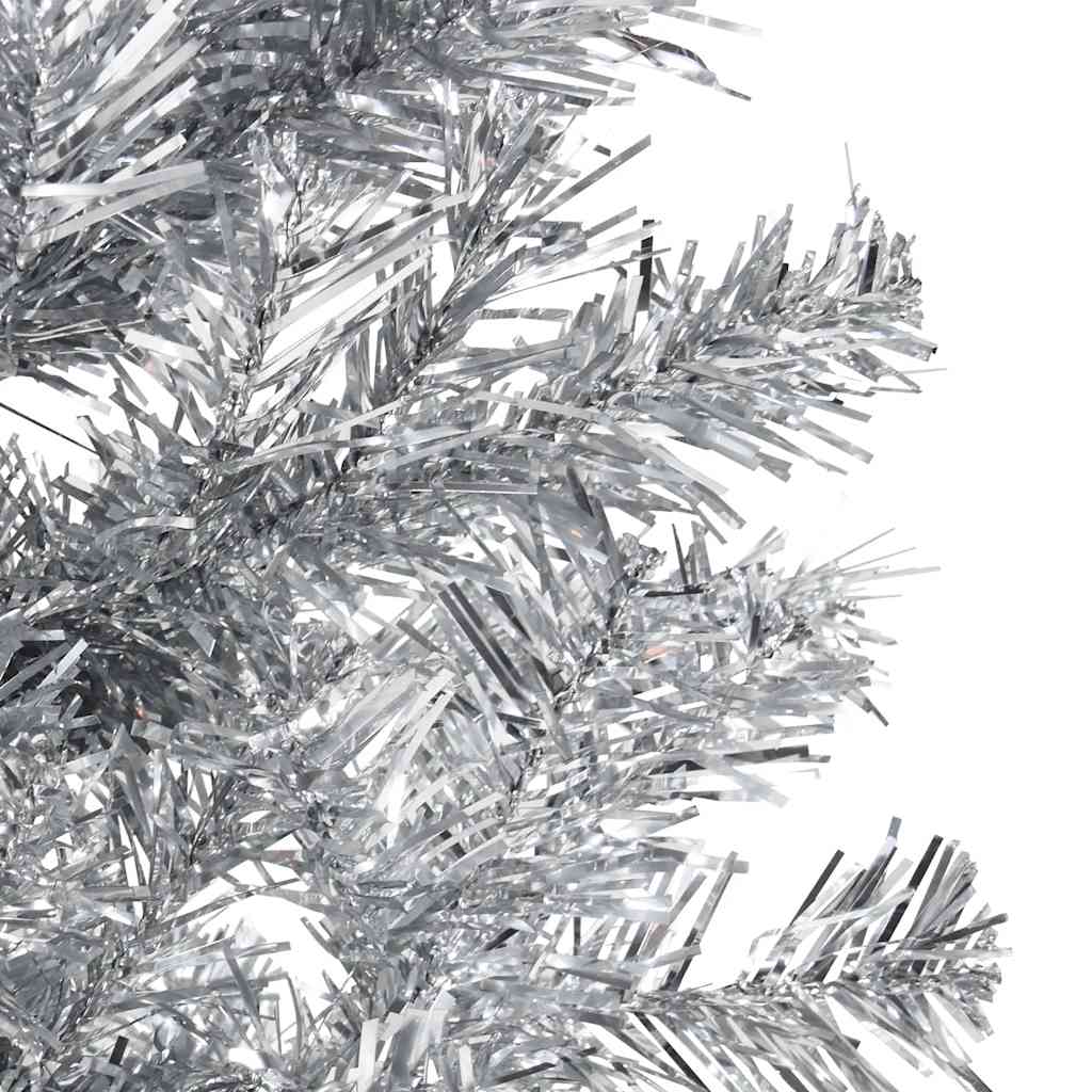 8720287000983_g_en_hd_4 vidaXL Slim Artificial Half Christmas Tree with Stand Silver 150 cm - Image 5