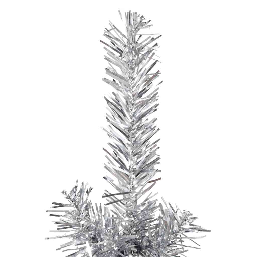 8720287000990_g_en_hd_5 vidaXL Slim Artificial Half Christmas Tree with Stand Silver 180 cm - Image 6