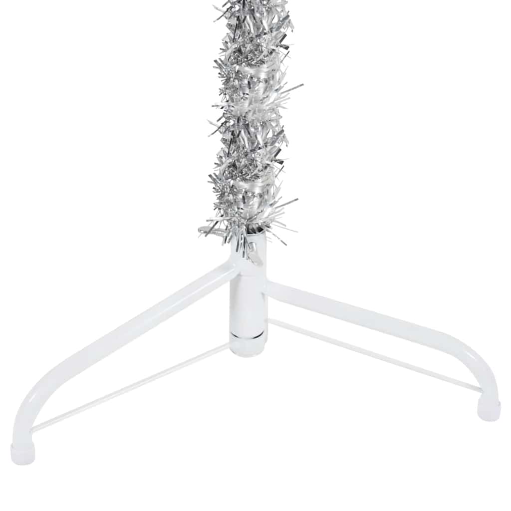 8720287000990_g_en_hd_7 vidaXL Slim Artificial Half Christmas Tree with Stand Silver 180 cm - Image 8