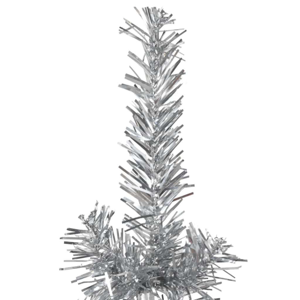 8720287001010_g_en_hd_4 vidaXL Slim Artificial Half Christmas Tree with Stand Silver 240 cm - Image 5