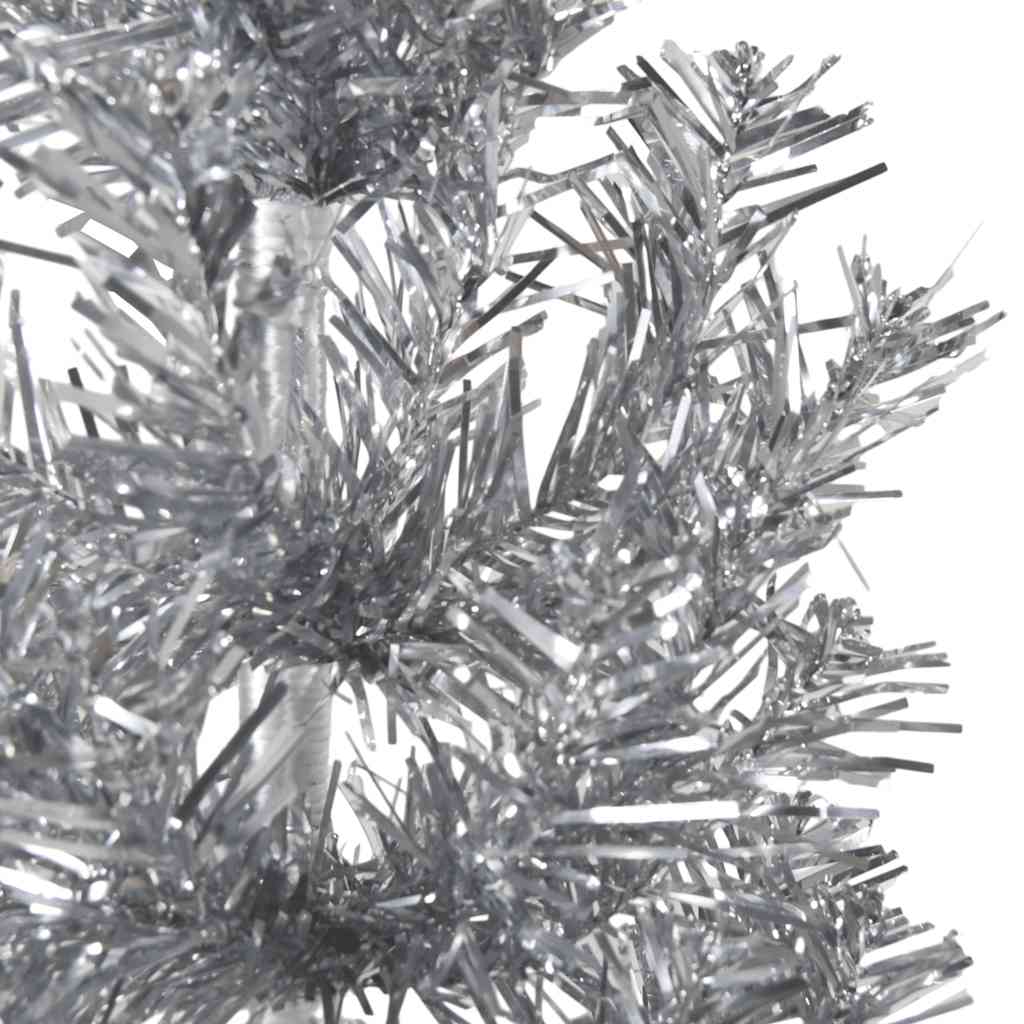 8720287001010_g_en_hd_5 vidaXL Slim Artificial Half Christmas Tree with Stand Silver 240 cm - Image 6