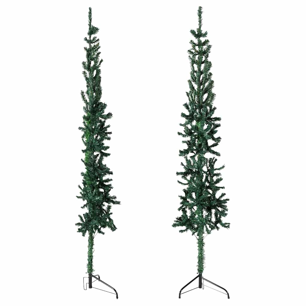 8720287001065_g_en_hd_3 vidaXL Slim Artificial Half Christmas Tree with Stand Green 240 cm - Image 4