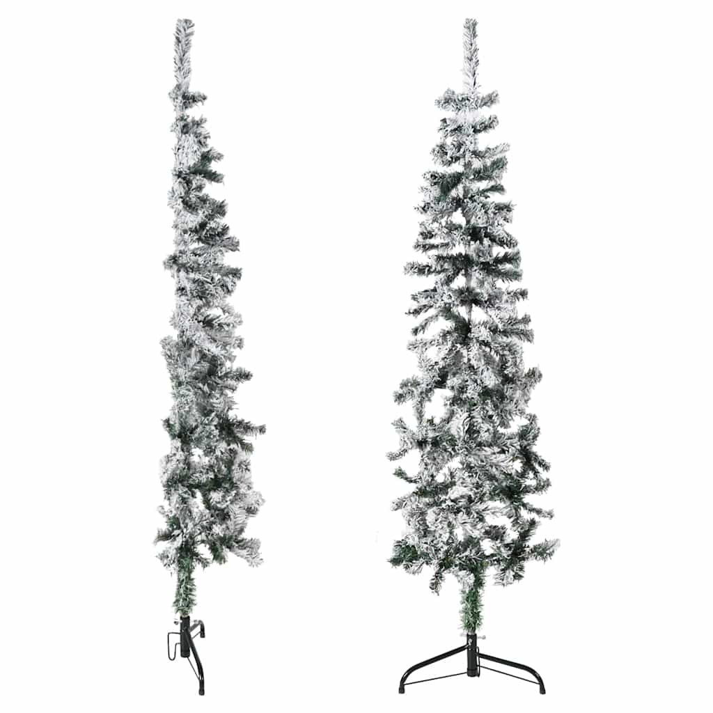8720287001089_g_en_hd_3 vidaXL Slim Artificial Half Christmas Tree with Flocked Snow 150 cm - Image 4