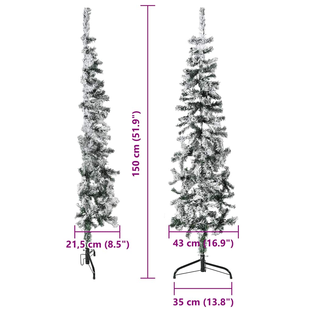 8720287001089_g_en_hd_8 vidaXL Slim Artificial Half Christmas Tree with Flocked Snow 150 cm - Image 9