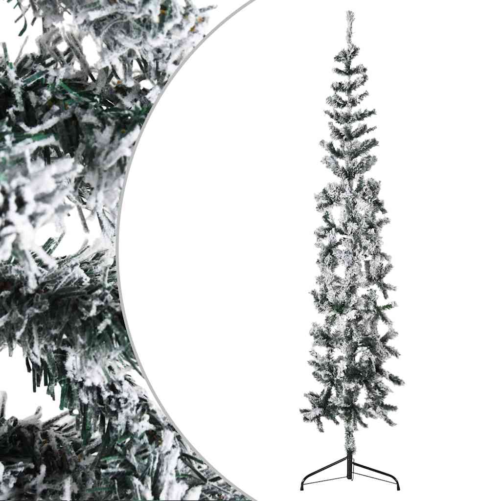 8720287001096_g_en_hd_2 vidaXL Slim Artificial Half Christmas Tree with Flocked Snow 180 cm - Image 3
