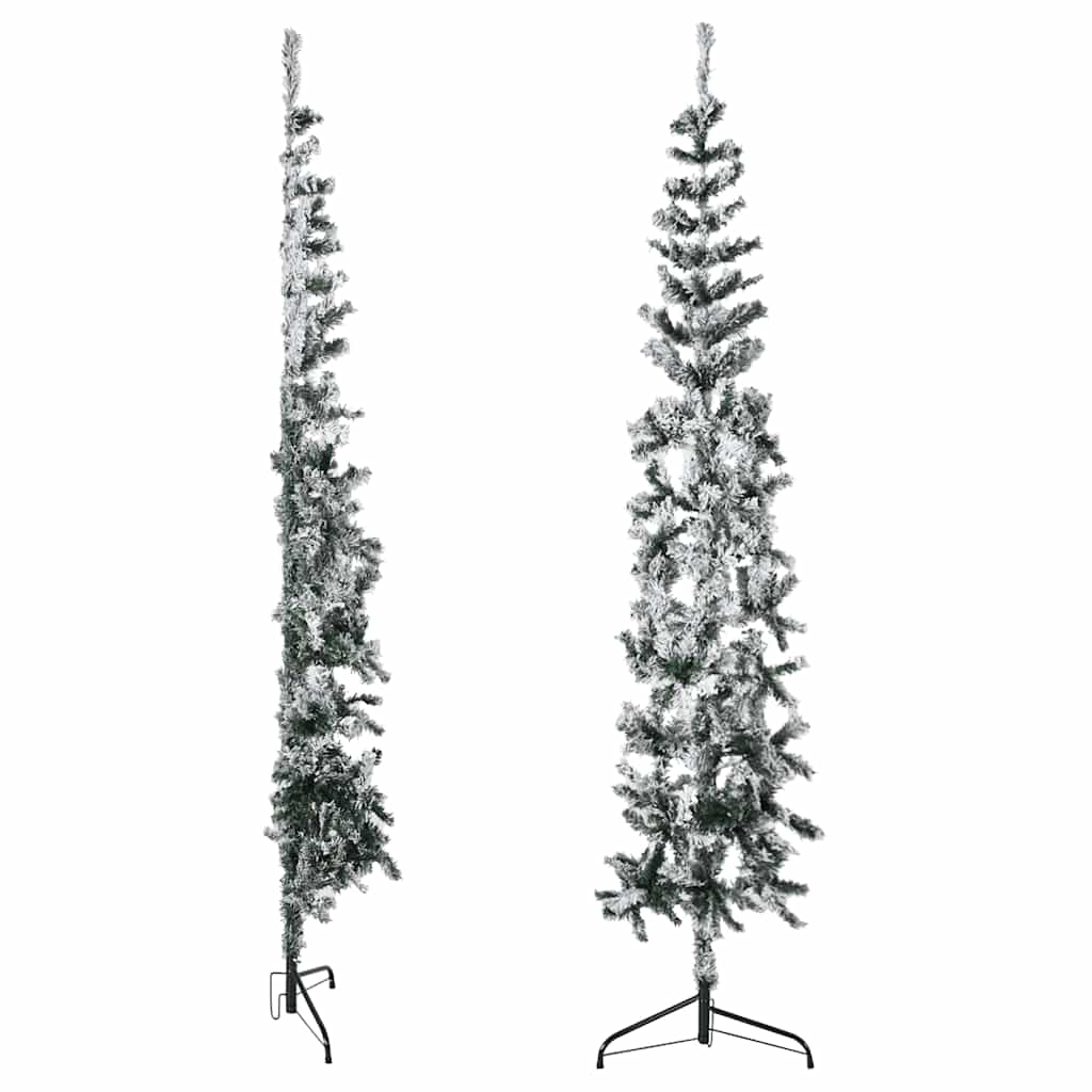 8720287001096_g_en_hd_3 vidaXL Slim Artificial Half Christmas Tree with Flocked Snow 180 cm - Image 4