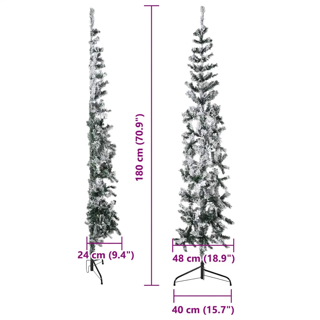 8720287001096_g_en_hd_9 vidaXL Slim Artificial Half Christmas Tree with Flocked Snow 180 cm - Image 10