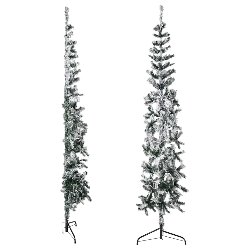 8720287001102_g_en_hd_3 vidaXL Slim Artificial Half Christmas Tree with Flocked Snow 210 cm - Image 4