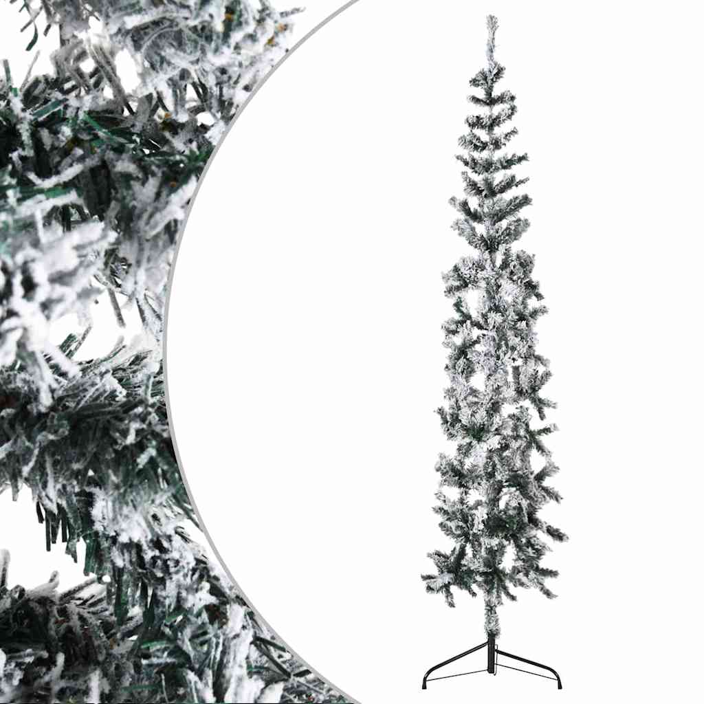 8720287001119_g_en_hd_2 vidaXL Slim Artificial Half Christmas Tree with Flocked Snow 240 cm - Image 3