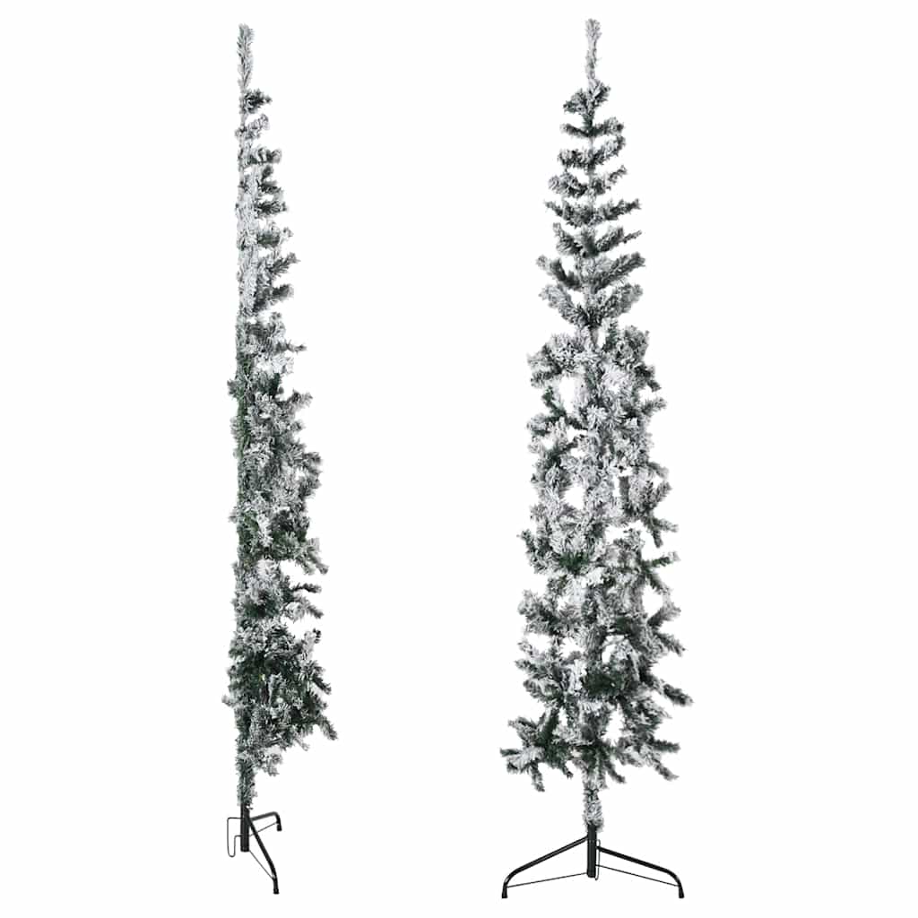 8720287001119_g_en_hd_3 vidaXL Slim Artificial Half Christmas Tree with Flocked Snow 240 cm - Image 4