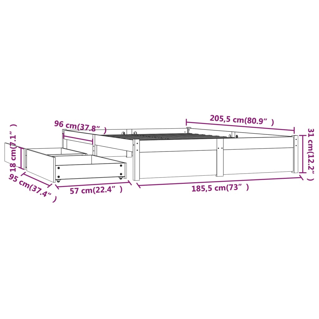 8720287012252_g_en_hd_8 vidaXL Bed Frame without Mattress with Drawers White 183x203 cm King - Image 10