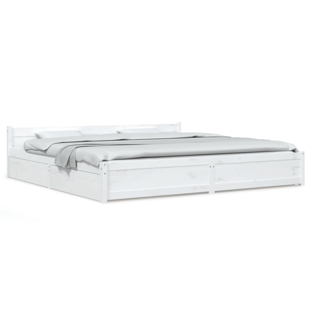 8720287012702_a_en_hd_1 vidaXL Bed Frame without Mattress with Drawers White 183x203 cm King - Image 2