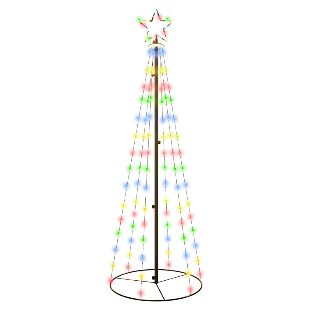 8720287017905_a_en_hd_1 vidaXL Christmas Cone Tree Colourful 108 LEDs 70x180 cm - Image 2