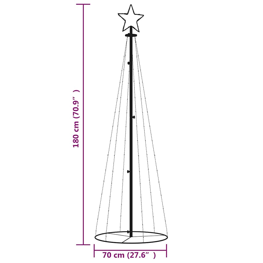 8720287017905_g_en_hd_8 vidaXL Christmas Cone Tree Colourful 108 LEDs 70x180 cm - Image 10