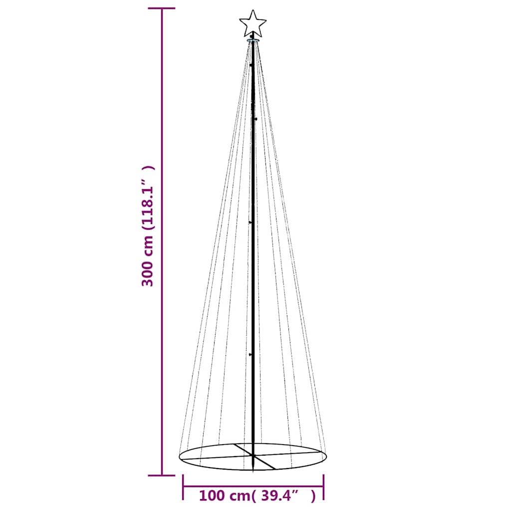 8720287017943_g_en_hd_8 vidaXL Christmas Cone Tree Colourful 310 LEDs 100x300 cm - Image 10