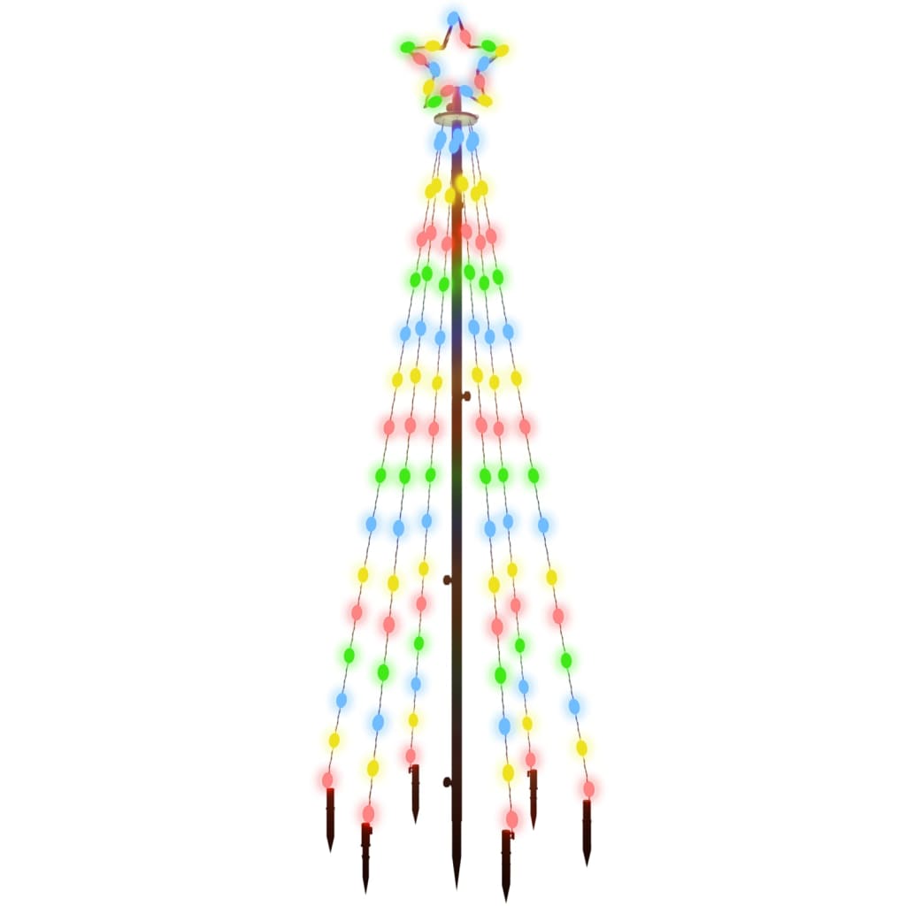 8720287018056_a_en_hd_1 vidaXL Christmas Tree with Spike Colourful 108 LEDs 180 cm - Image 2