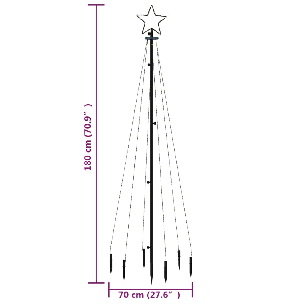 8720287018056_g_en_hd_8 vidaXL Christmas Tree with Spike Colourful 108 LEDs 180 cm - Image 10