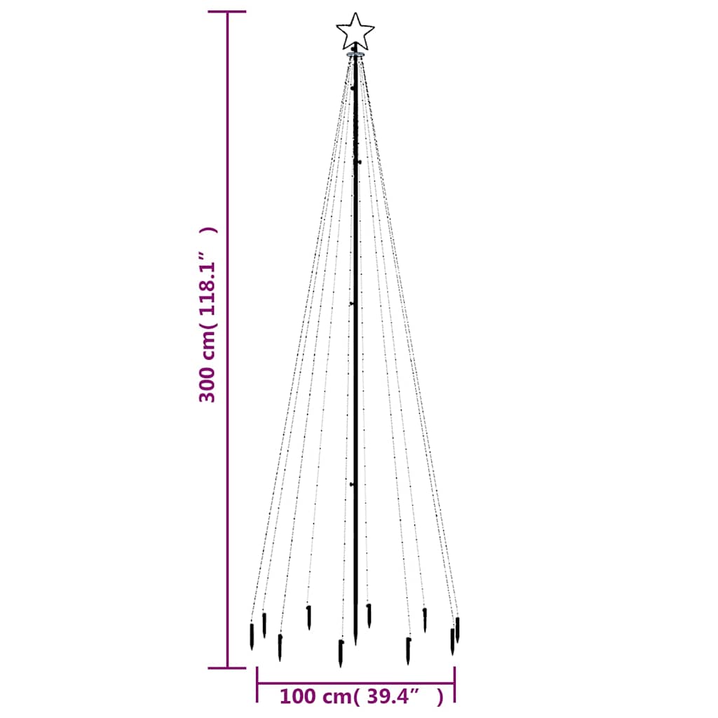 8720287018094_g_en_hd_8 vidaXL Christmas Tree with Spike Colourful 310 LEDs 300 cm - Image 10