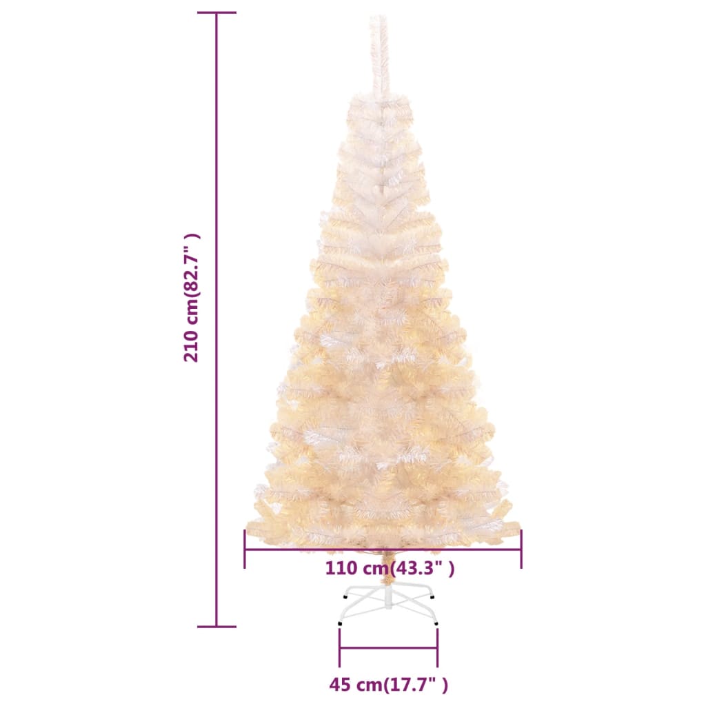8720287021063_g_en_hd_6 vidaXL Artificial Christmas Tree with Iridescent Tips White 210 cm PVC - Image 7