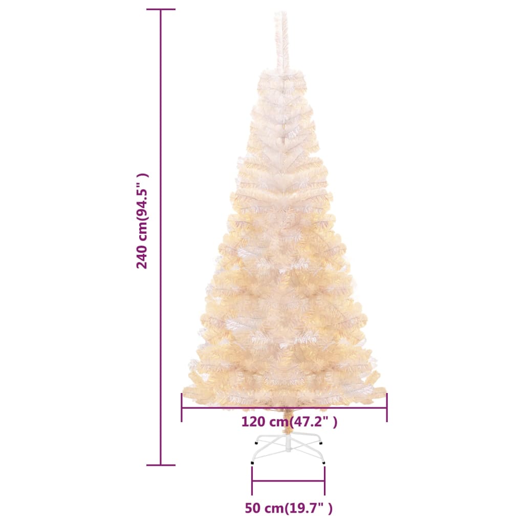8720287021070_g_en_hd_6 vidaXL Artificial Christmas Tree with Iridescent Tips White 240 cm PVC - Image 7