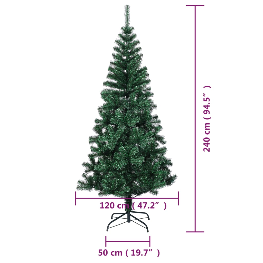 8720287021124_g_en_hd_7 vidaXL Artificial Christmas Tree with Iridescent Tips Green 240 cm PVC - Image 8