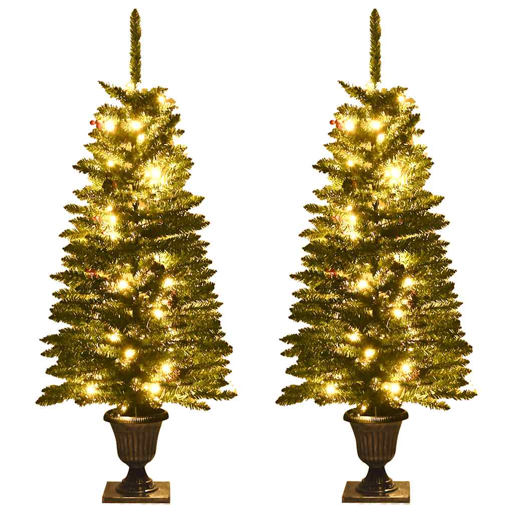 8720287021186_g_en_hd_1 vidaXL Artificial Christmas Trees 2 pcs with Wreath, Garland and LEDs - Image 3