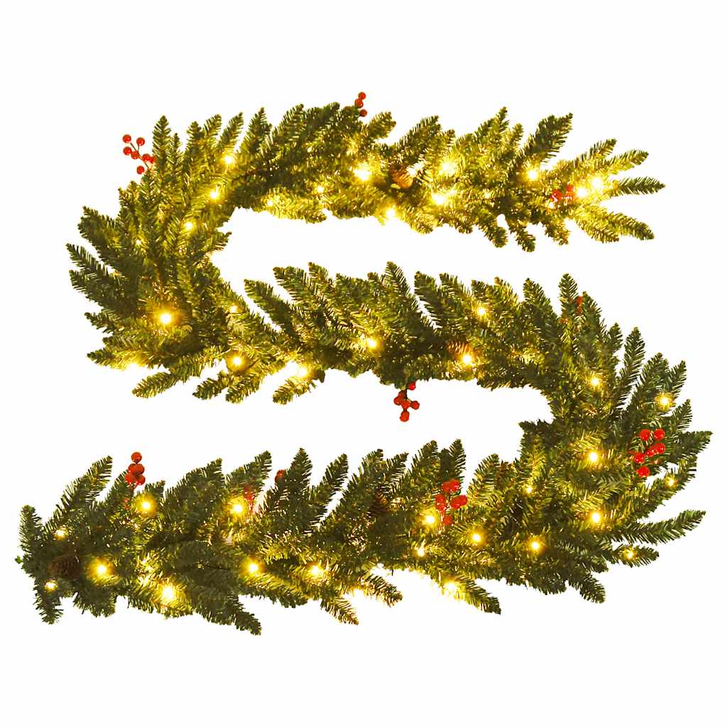 8720287021186_g_en_hd_5 vidaXL Artificial Christmas Trees 2 pcs with Wreath, Garland and LEDs - Image 7
