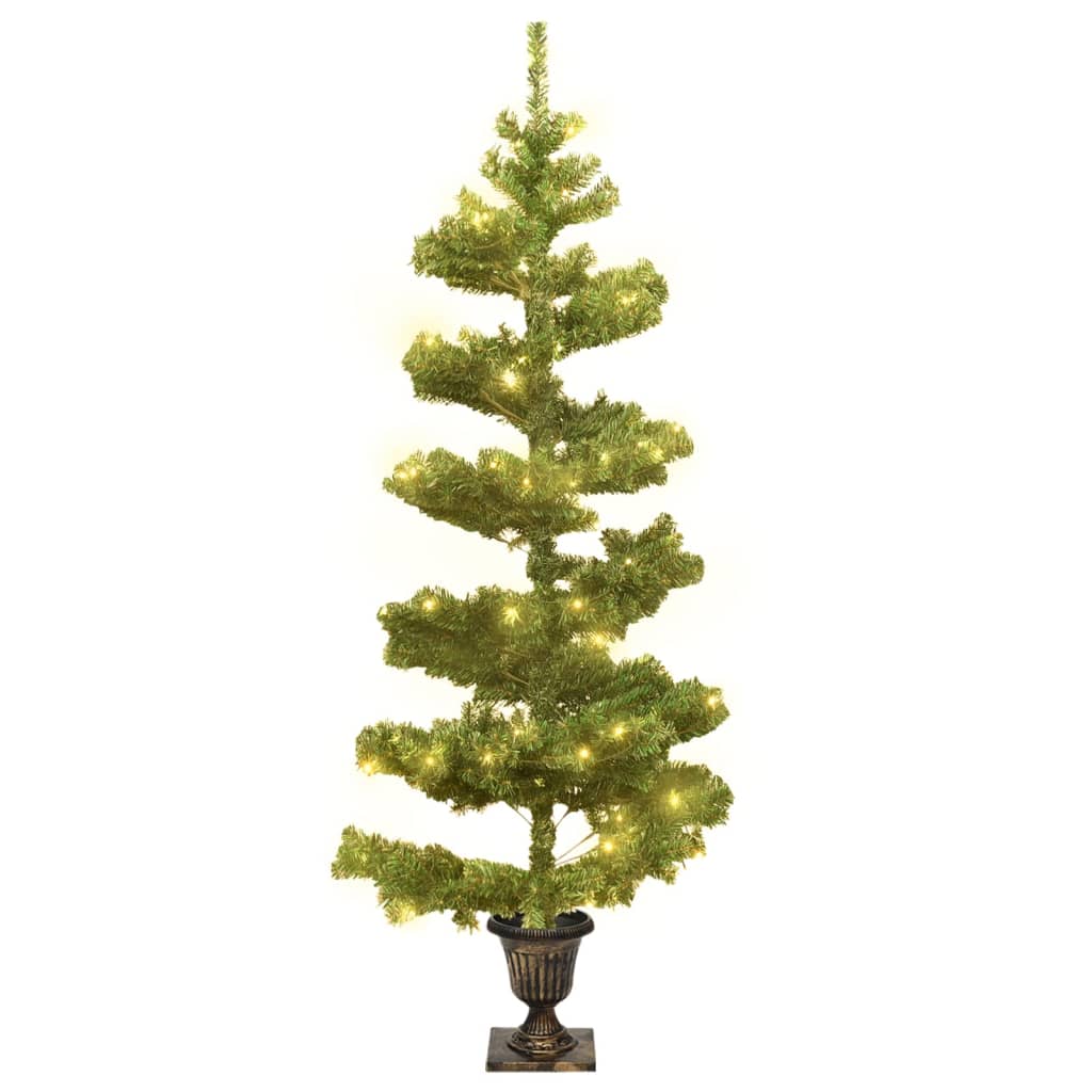 8720287021193_g_en_hd_1 vidaXL Swirl Pre-lit Christmas Tree with Pot Green 120 cm PVC - Image 2