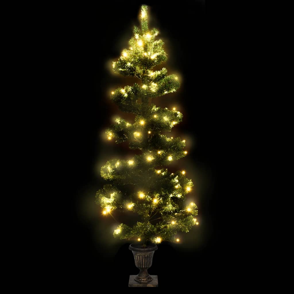 8720287021193_g_en_hd_2 vidaXL Swirl Pre-lit Christmas Tree with Pot Green 120 cm PVC - Image 3