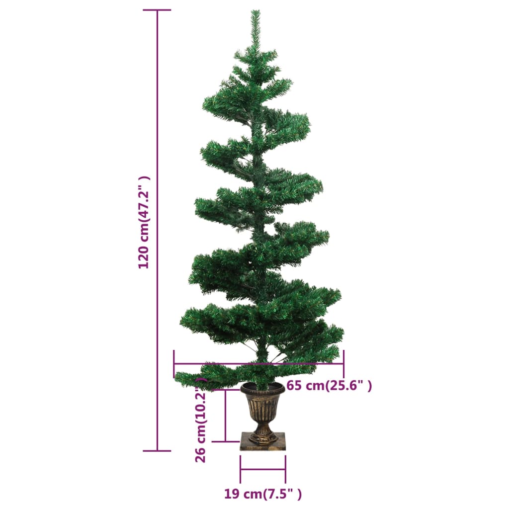 8720287021193_g_en_hd_9 vidaXL Swirl Pre-lit Christmas Tree with Pot Green 120 cm PVC - Image 10