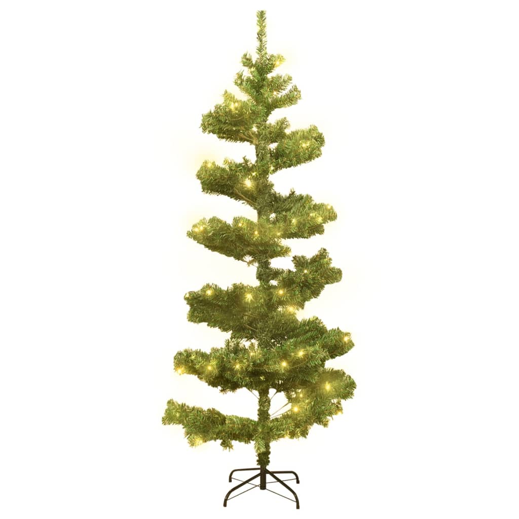 8720287021209_g_en_hd_1 vidaXL Swirl Pre-lit Christmas Tree with Stand Green 150 cm PVC - Image 2
