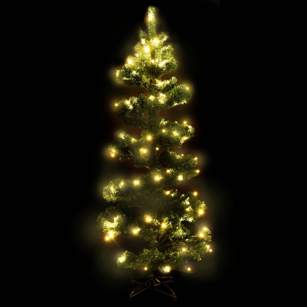 8720287021209_g_en_hd_2 vidaXL Swirl Pre-lit Christmas Tree with Stand Green 150 cm PVC - Image 3