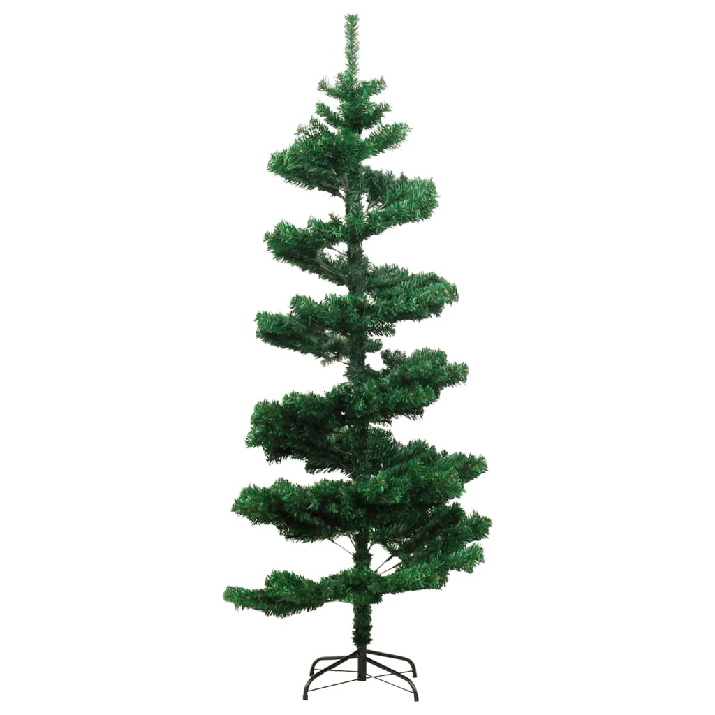 8720287021209_g_en_hd_3 vidaXL Swirl Pre-lit Christmas Tree with Stand Green 150 cm PVC - Image 4