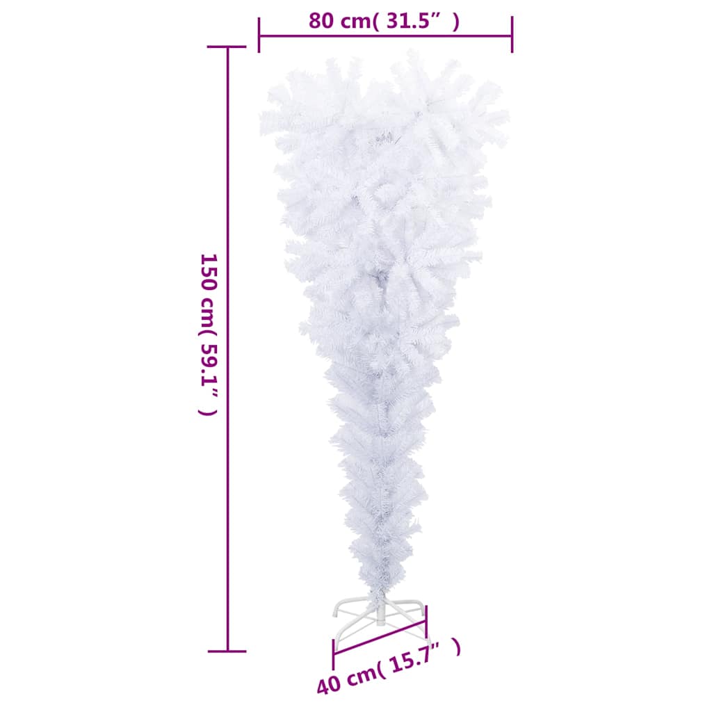 8720287021360_g_en_hd_7 vidaXL Upside-down Artificial Christmas Tree with Stand White 150 cm - Image 8