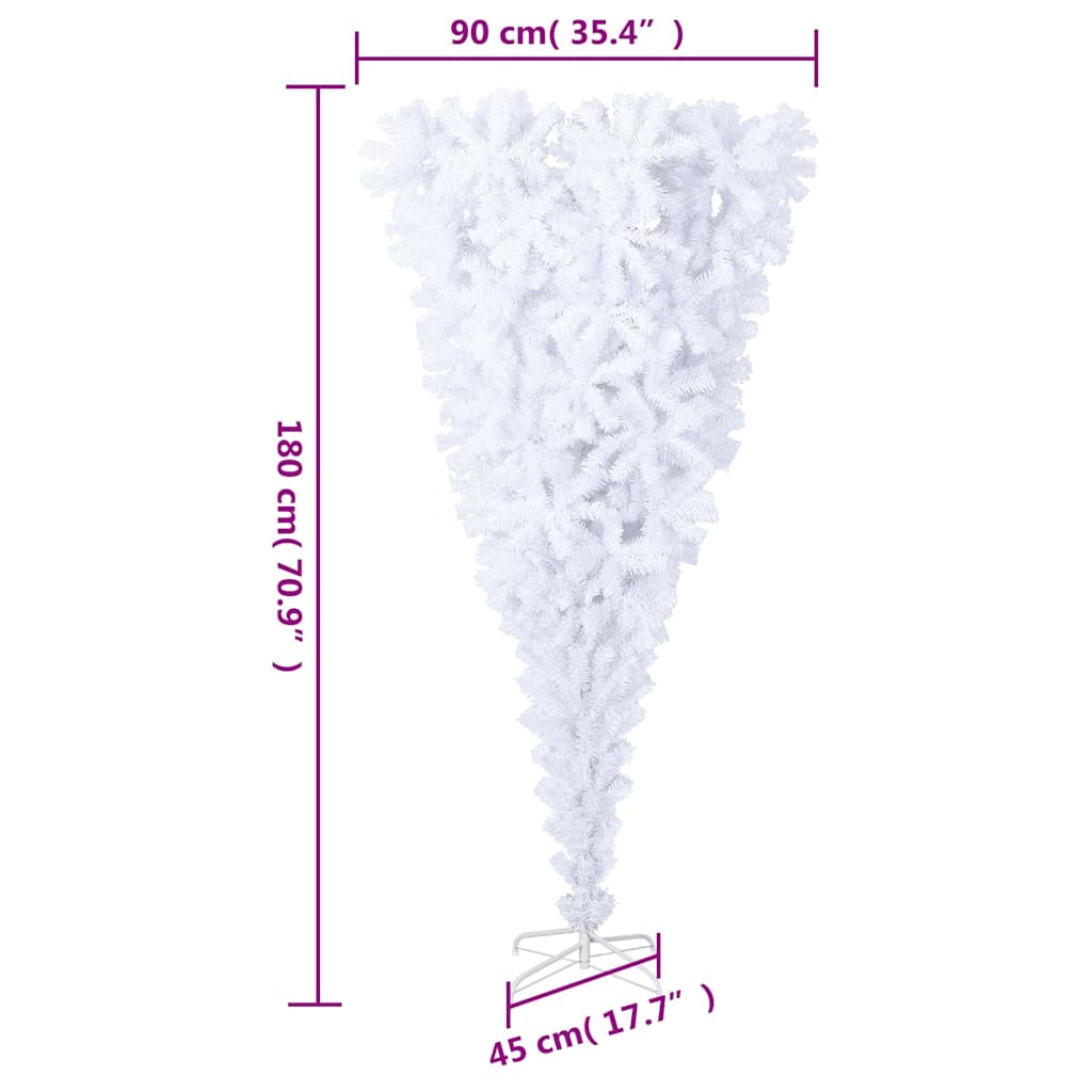 8720287021377_g_en_hd_7 vidaXL Upside-down Artificial Christmas Tree with Stand White 180 cm - Image 8