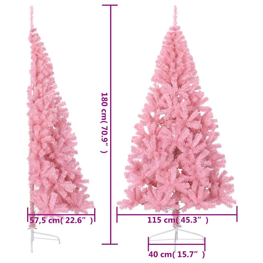 8720287021421_g_en_hd_9 vidaXL Artificial Half Christmas Tree with Stand Pink 180 cm PVC - Image 10
