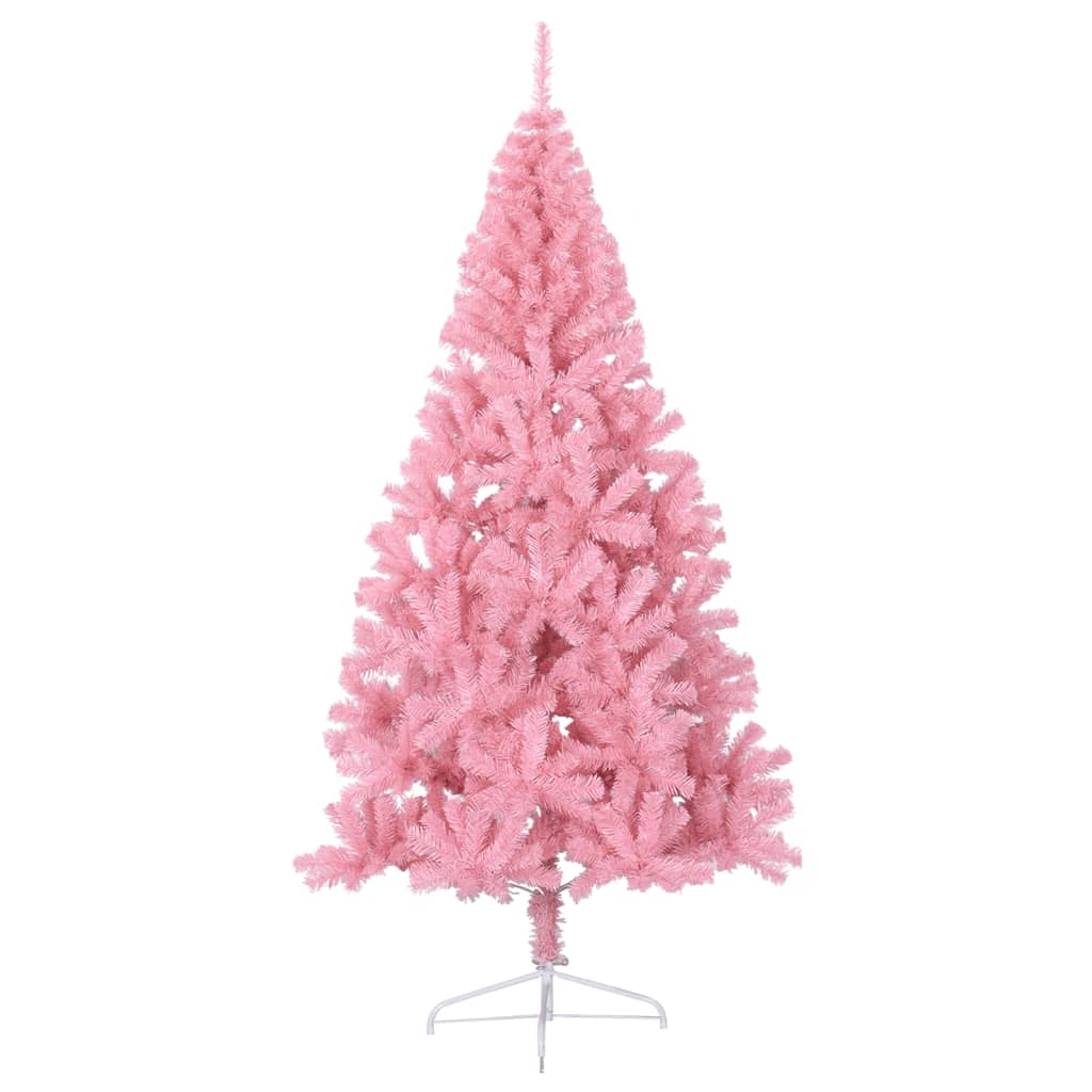 8720287021438_g_en_hd_2 vidaXL Artificial Half Christmas Tree with Stand Pink 210 cm PVC - Image 3