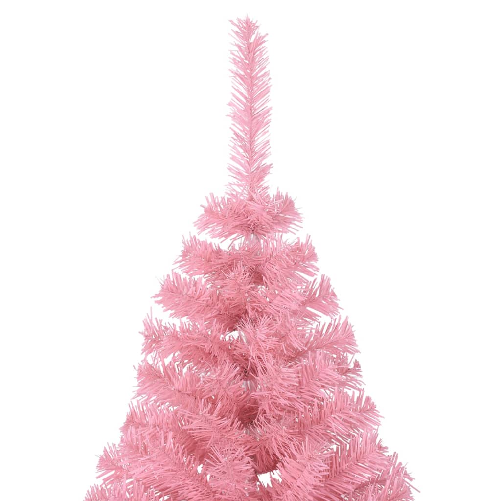 8720287021438_g_en_hd_4 vidaXL Artificial Half Christmas Tree with Stand Pink 210 cm PVC - Image 5