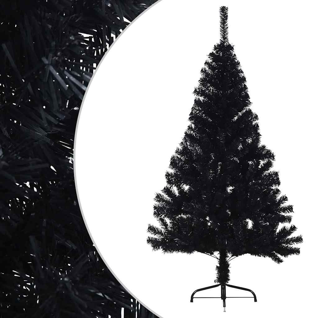 8720287021469_g_en_hd_2 vidaXL Artificial Half Christmas Tree with Stand Black 150 cm PVC - Image 3