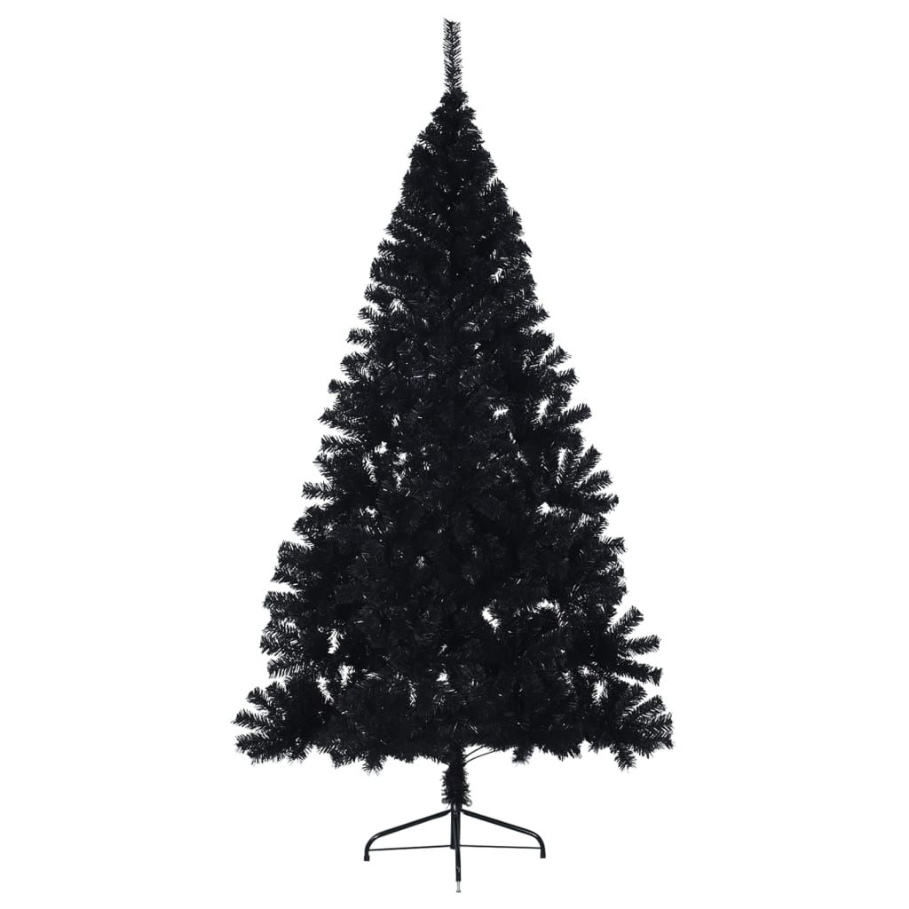 8720287021483_g_en_hd_2 vidaXL Artificial Half Christmas Tree with Stand Black 210 cm PVC - Image 3