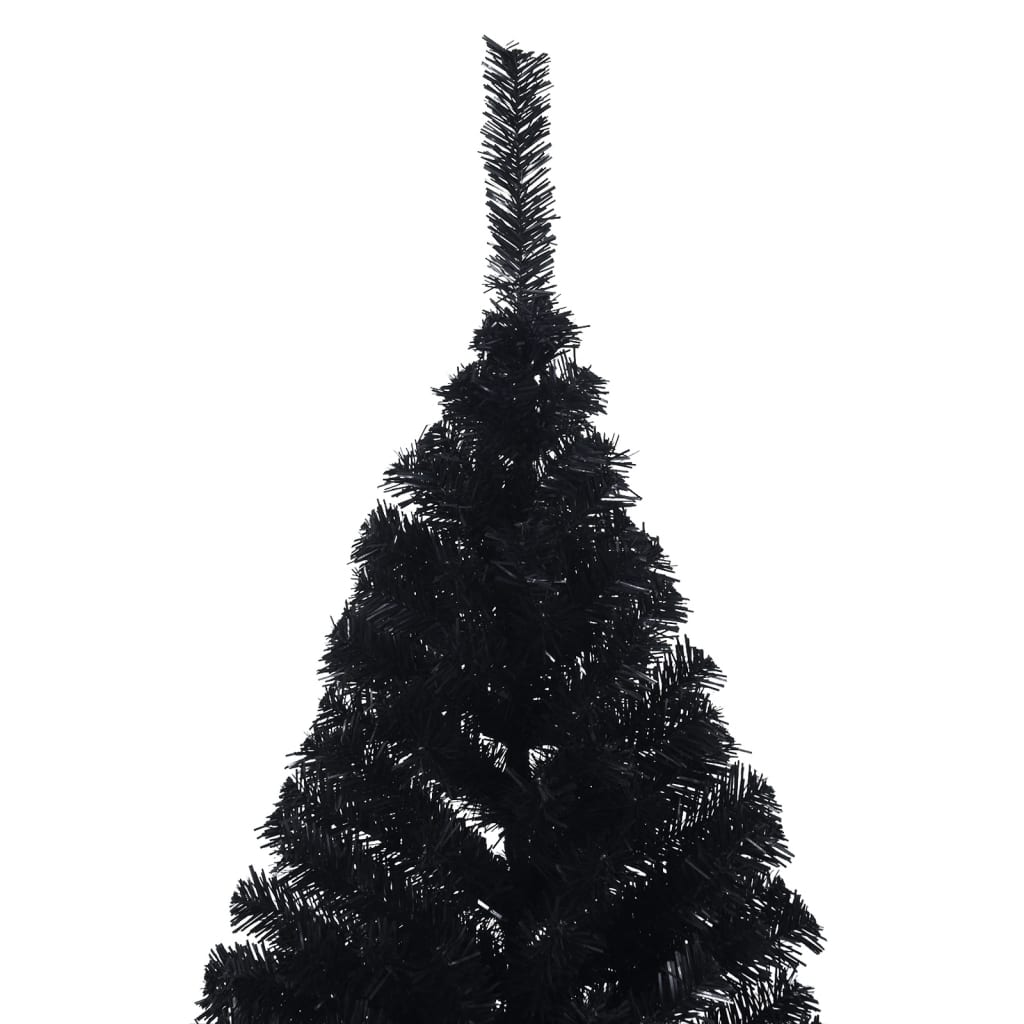 8720287021483_g_en_hd_4 vidaXL Artificial Half Christmas Tree with Stand Black 210 cm PVC - Image 5