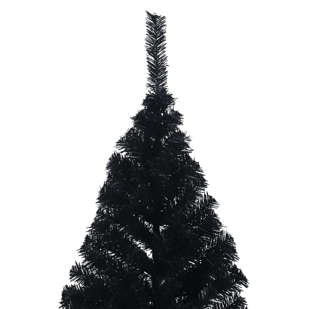 8720287021490_g_en_hd_4 vidaXL Artificial Half Christmas Tree with Stand Black 240 cm PVC - Image 5