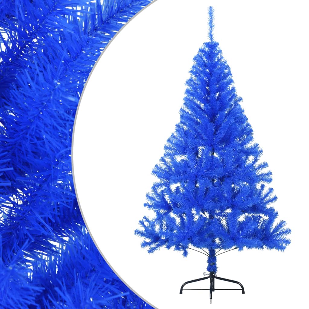 8720287021513_g_en_hd_1 vidaXL Artificial Half Christmas Tree with Stand Blue 150 cm PVC - Image 2