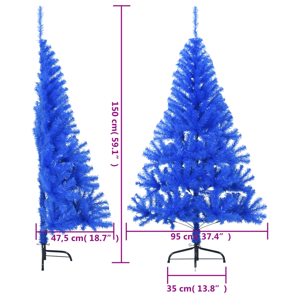 8720287021513_g_en_hd_8 vidaXL Artificial Half Christmas Tree with Stand Blue 150 cm PVC - Image 9