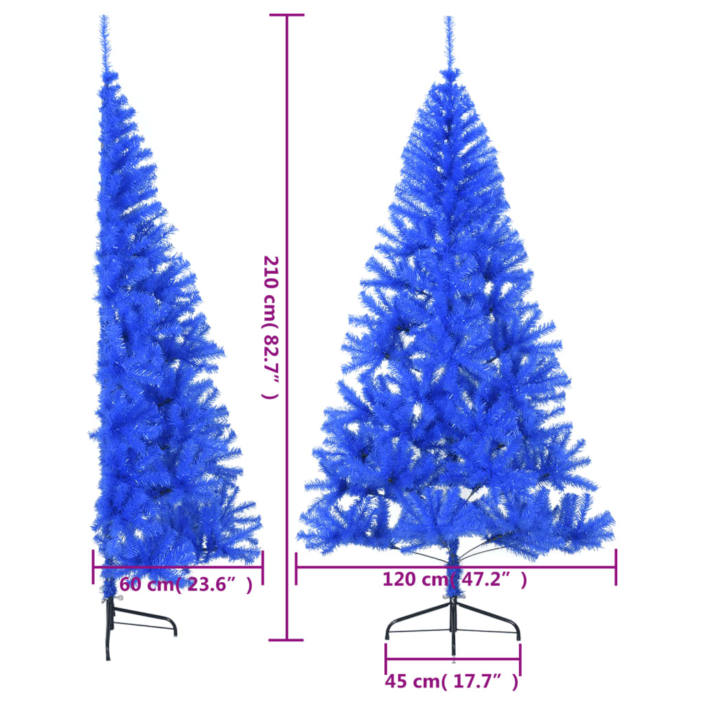 8720287021537_g_en_hd_8 vidaXL Artificial Half Christmas Tree with Stand Blue 210 cm PVC - Image 9