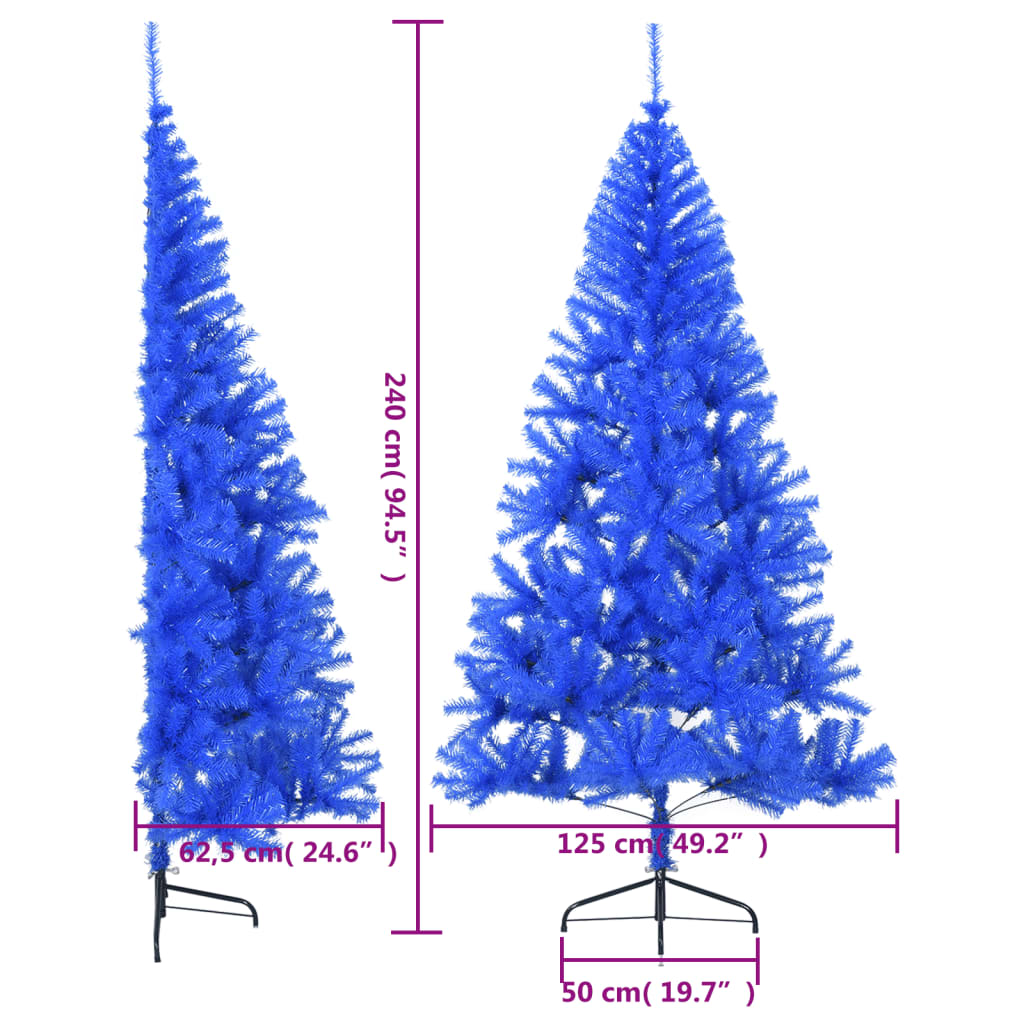 8720287021544_g_en_hd_8 vidaXL Artificial Half Christmas Tree with Stand Blue 240 cm PVC - Image 9