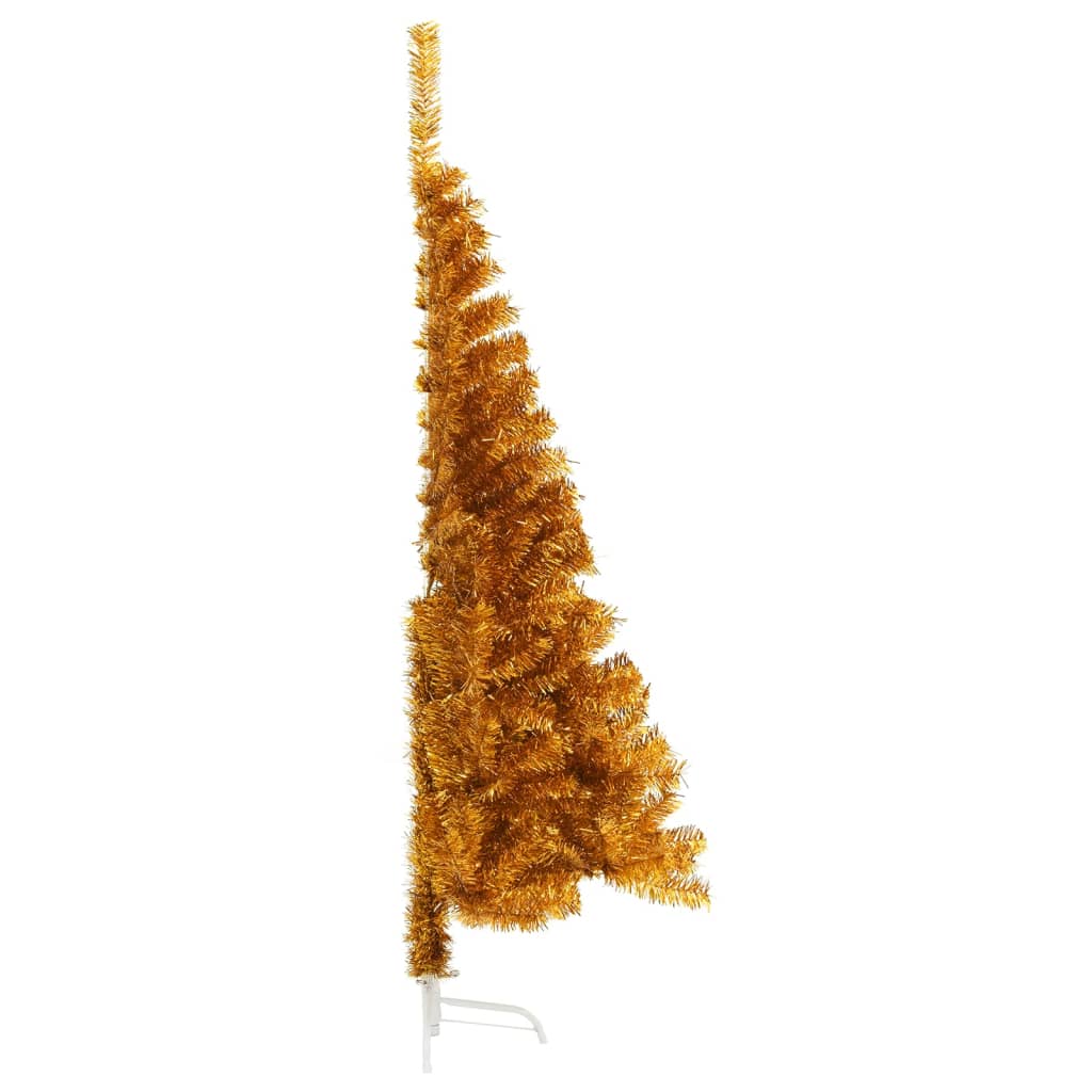 8720287021629_g_en_hd_2 vidaXL Artificial Half Christmas Tree with Stand Gold 180 cm PET - Image 3