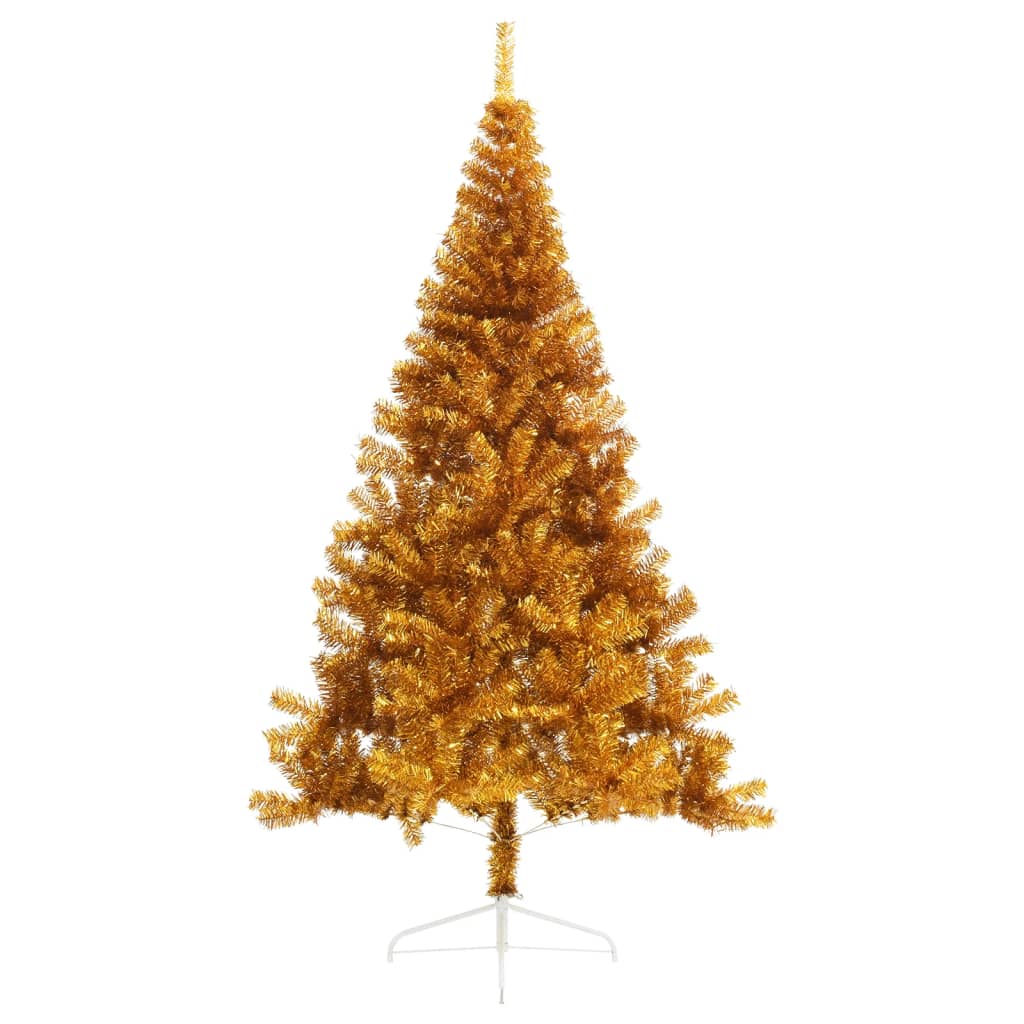 8720287021636_g_en_hd_1 vidaXL Artificial Half Christmas Tree with Stand Gold 210 cm PET - Image 2