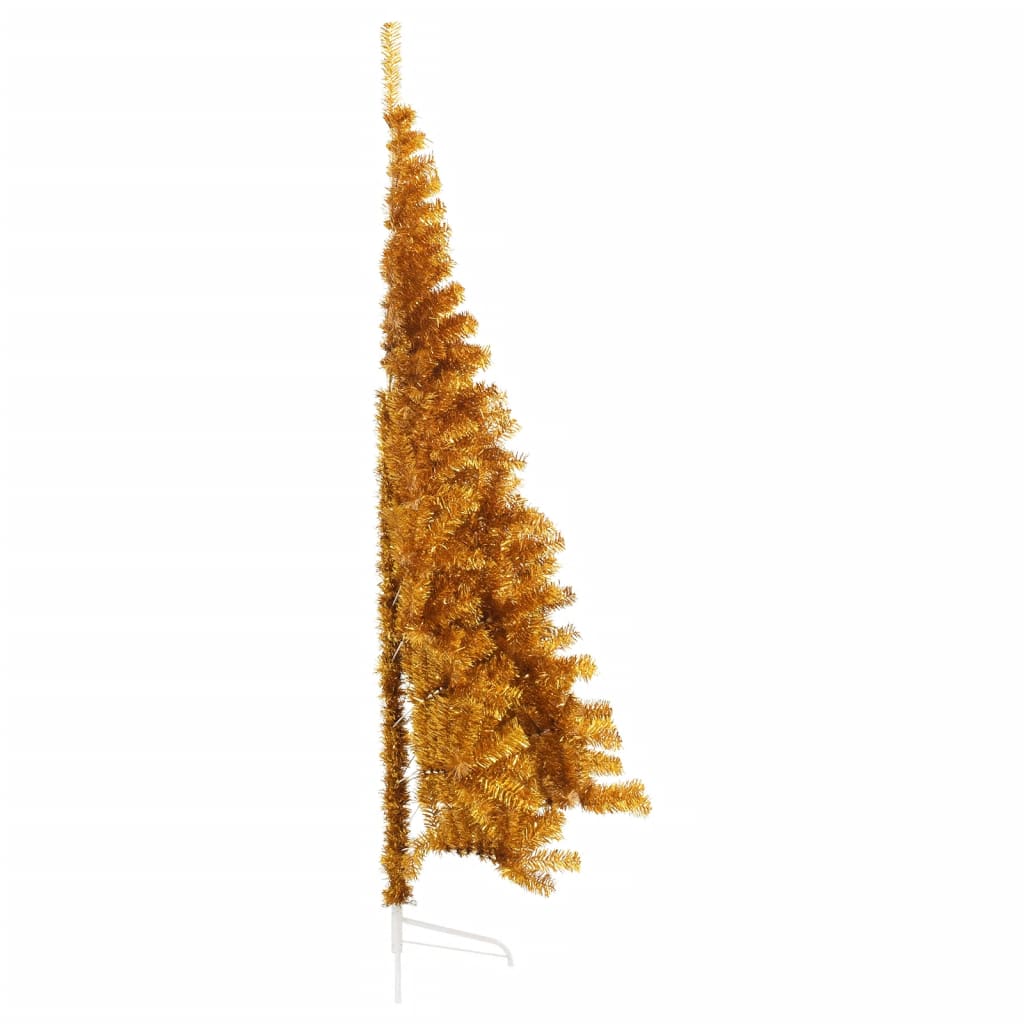 8720287021636_g_en_hd_2 vidaXL Artificial Half Christmas Tree with Stand Gold 210 cm PET - Image 3