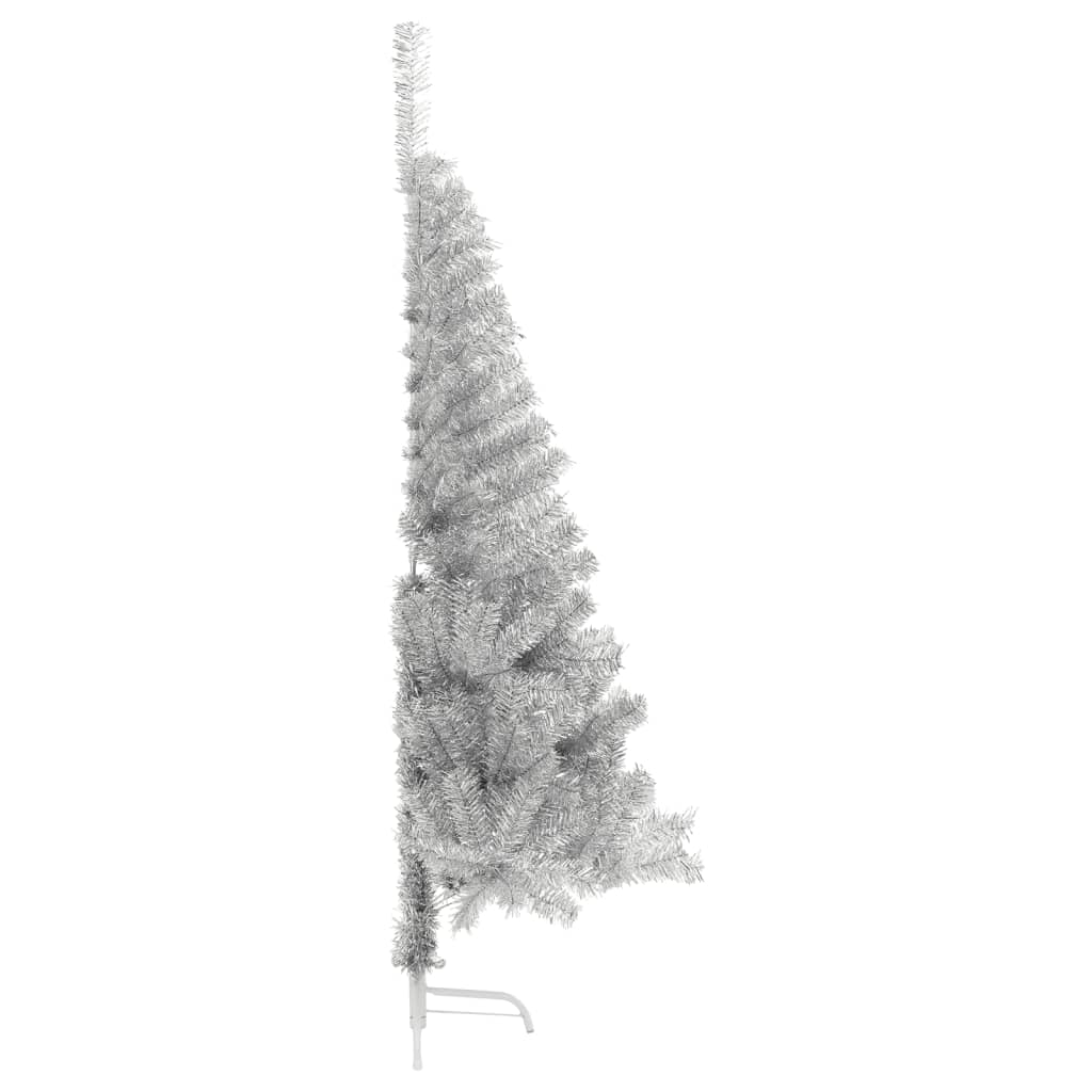 8720287021667_g_en_hd_2 vidaXL Artificial Half Christmas Tree with Stand Silver 150 cm PET - Image 3